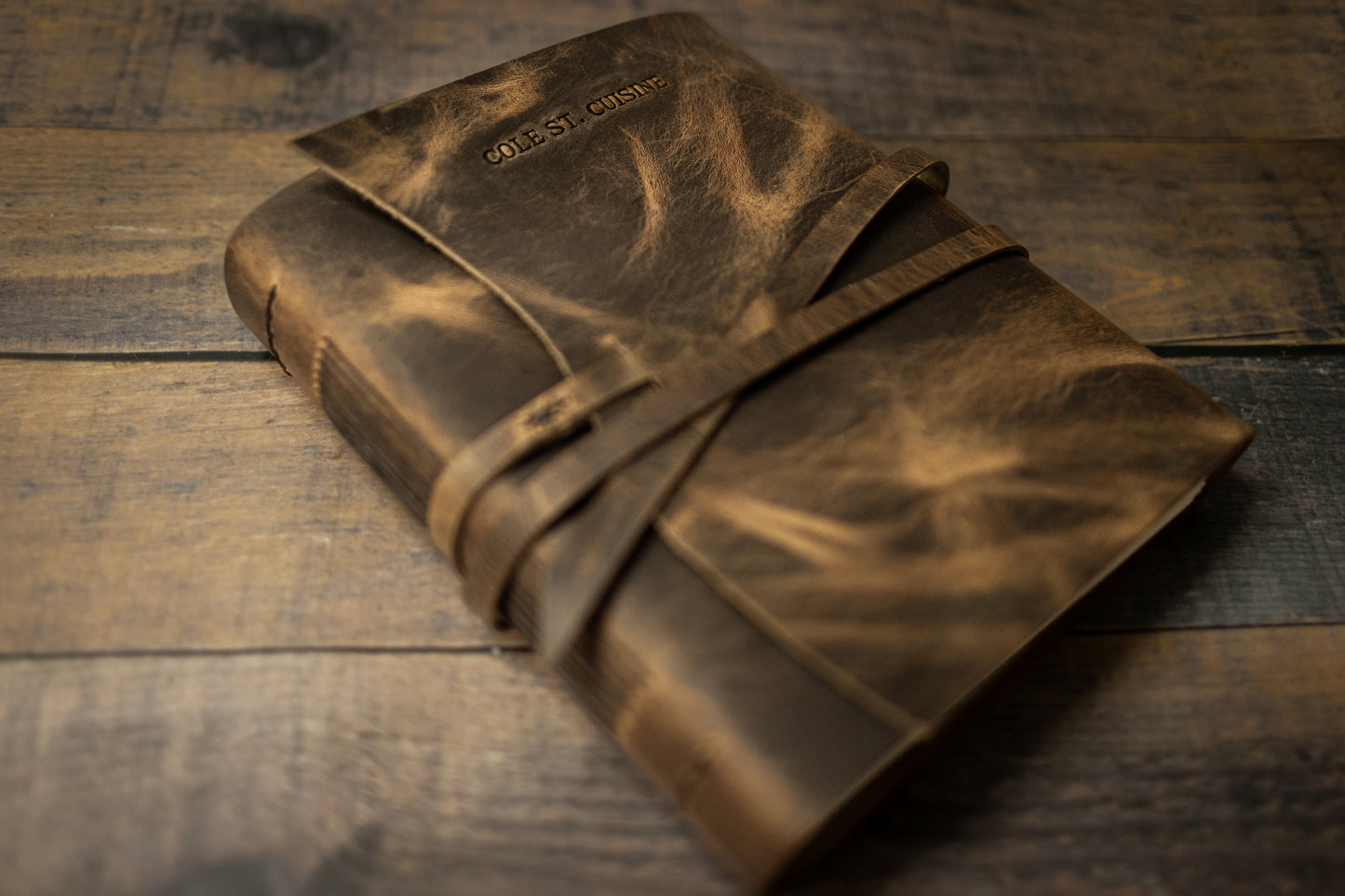 Personalized Leather Family Heirloom Recipe Journal, Sewn Bound in Full Grain Leather