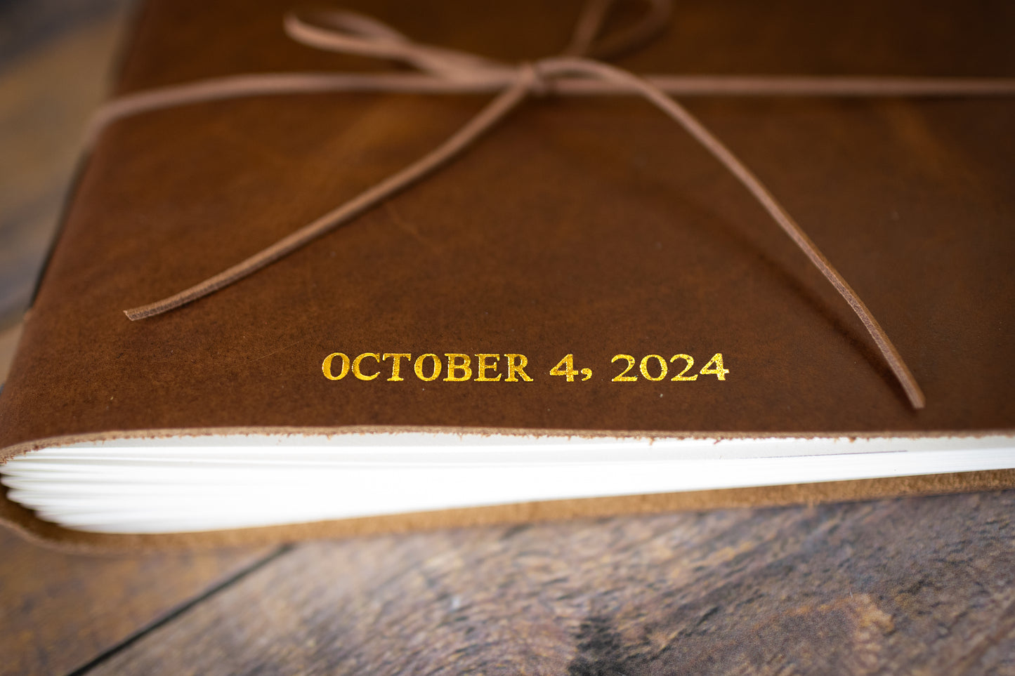 Personalized Wedding and Event Guest Book, Full Grain Leather Bound Journal, Rustic Wedding Keepsake Gift, Premium Photo Scrapbook Guest Log
