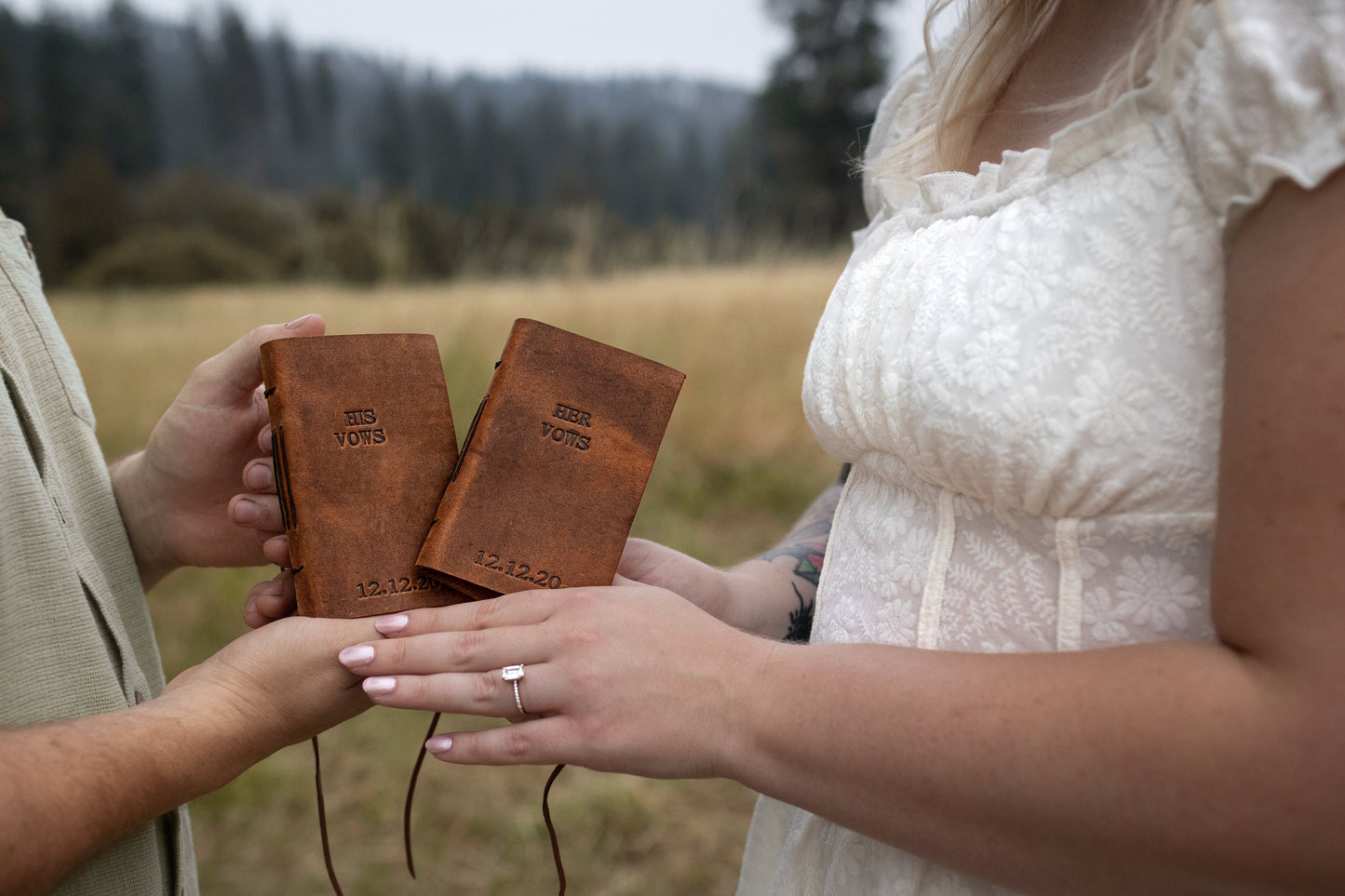 Personalized Wedding Vows Books, Leather Vows Journals for Bride and Groom, Bound in Full Grain Premium Leather, Rustic Wedding Gift