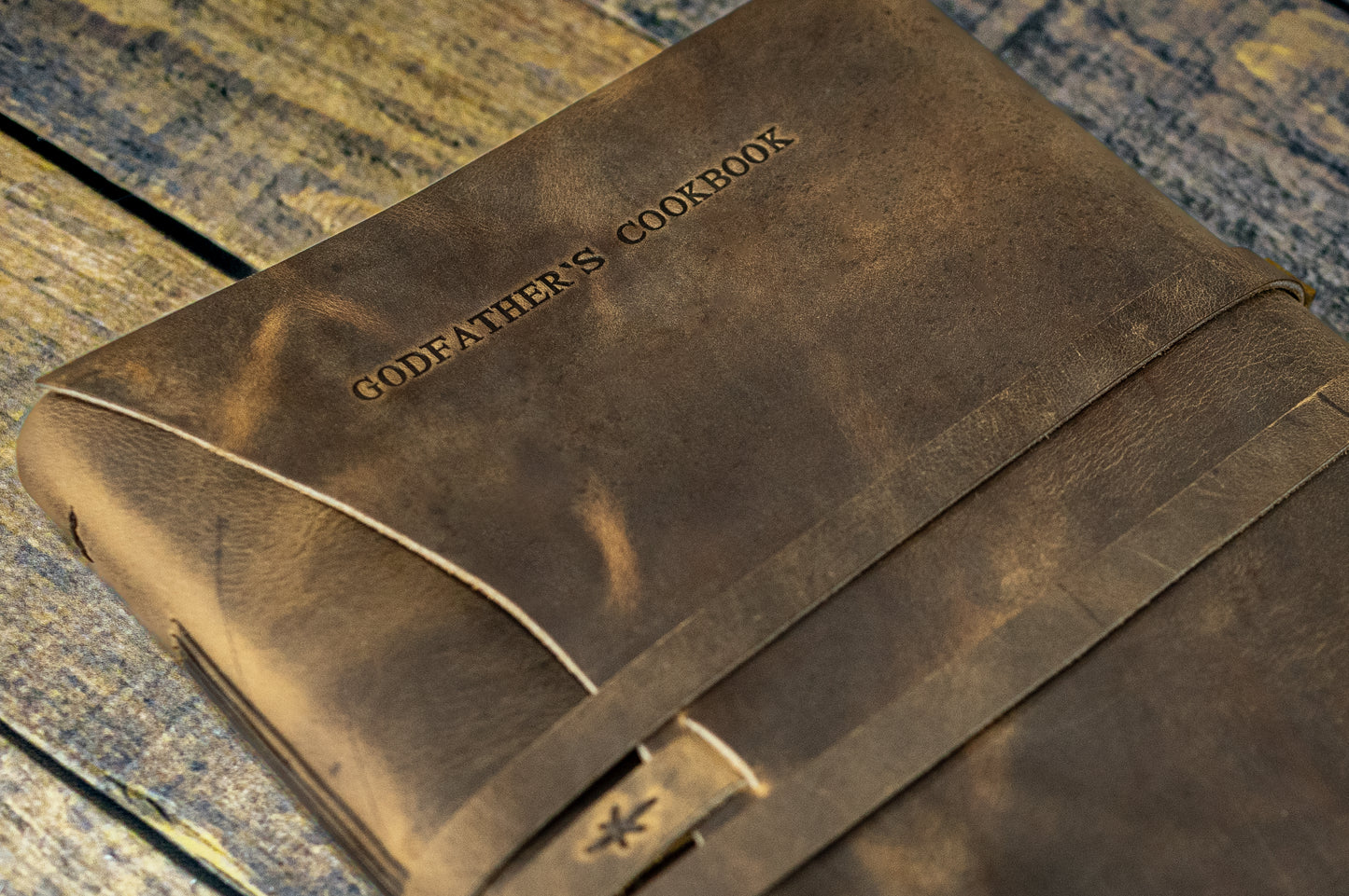 Personalized Leather Family Heirloom Recipe Journal, Sewn Bound in Full Grain Leather