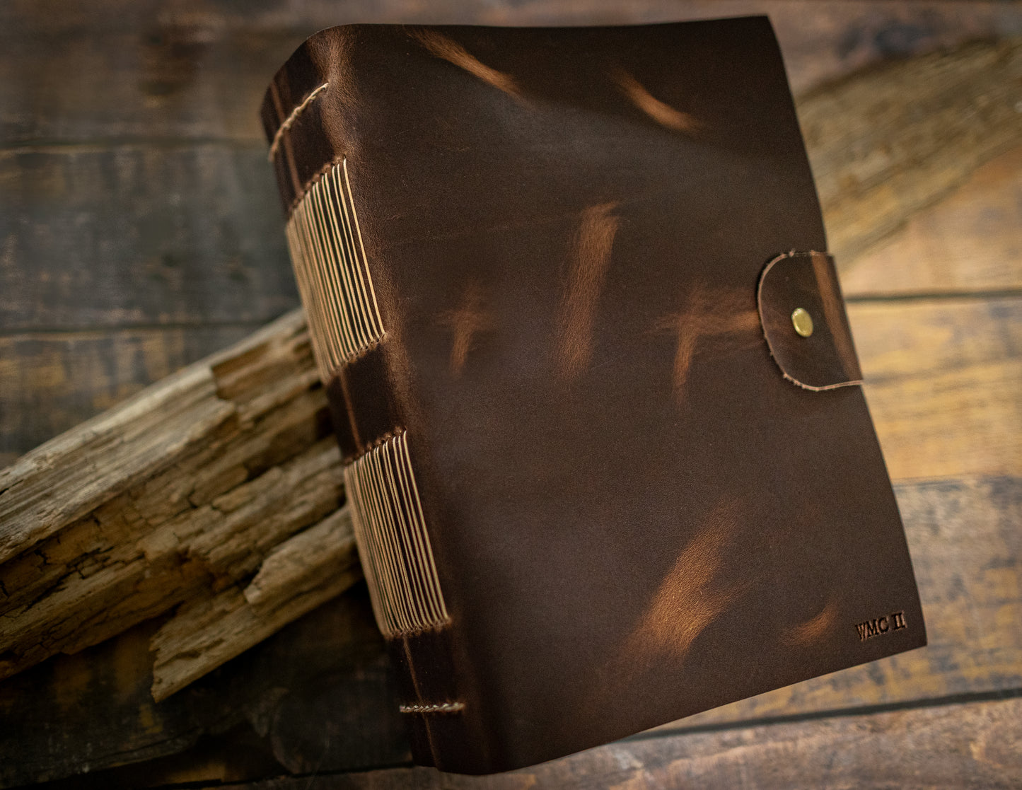 THE HALF TOME - Giant Leather Family Tome, Big Huge Rustic Heirloom Keepsake Book, Sewn in Premium Leather