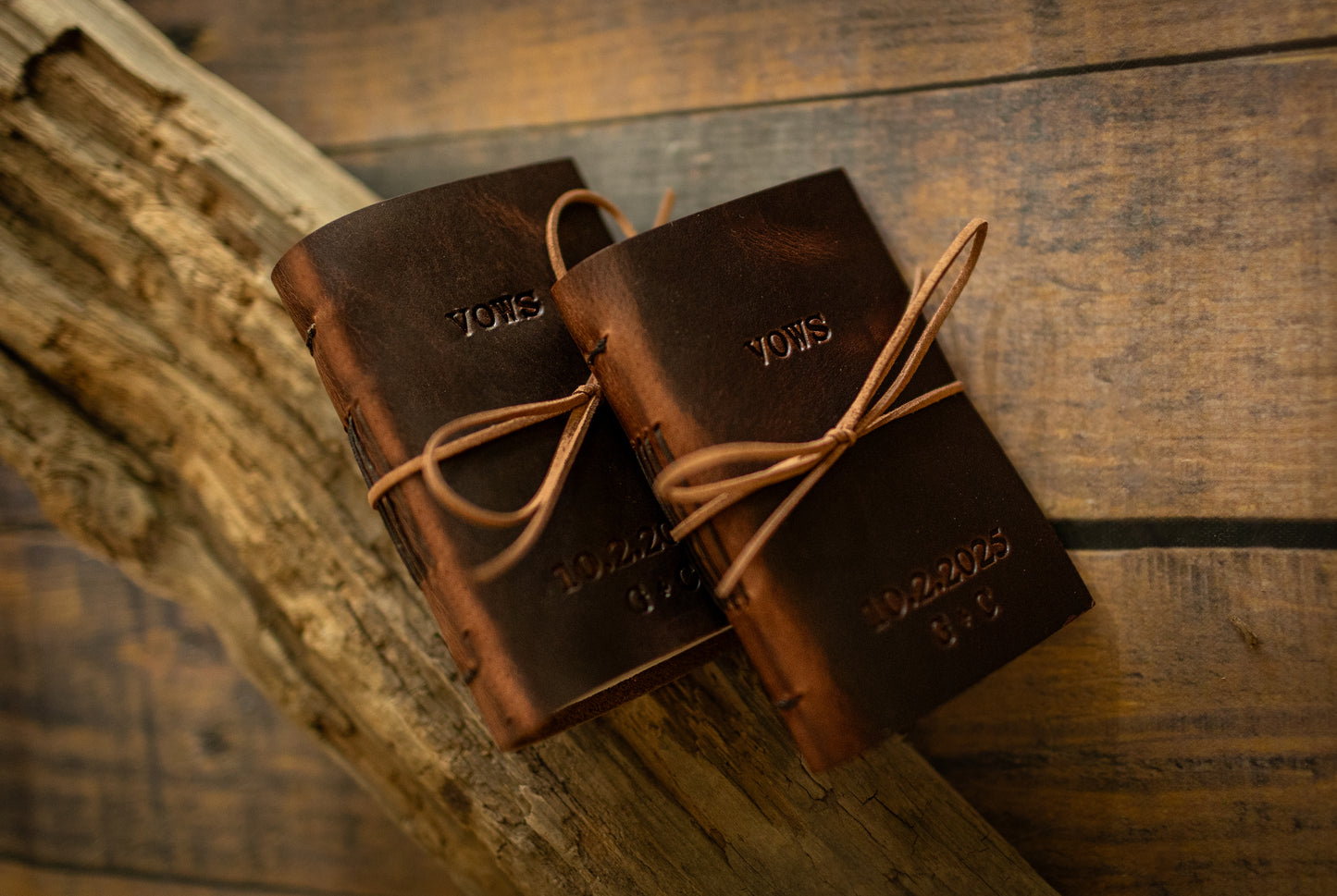 Personalized Wedding Vows Books, Leather Vows Journals for Bride and Groom, Bound in Full Grain Premium Leather, Rustic Wedding Gift