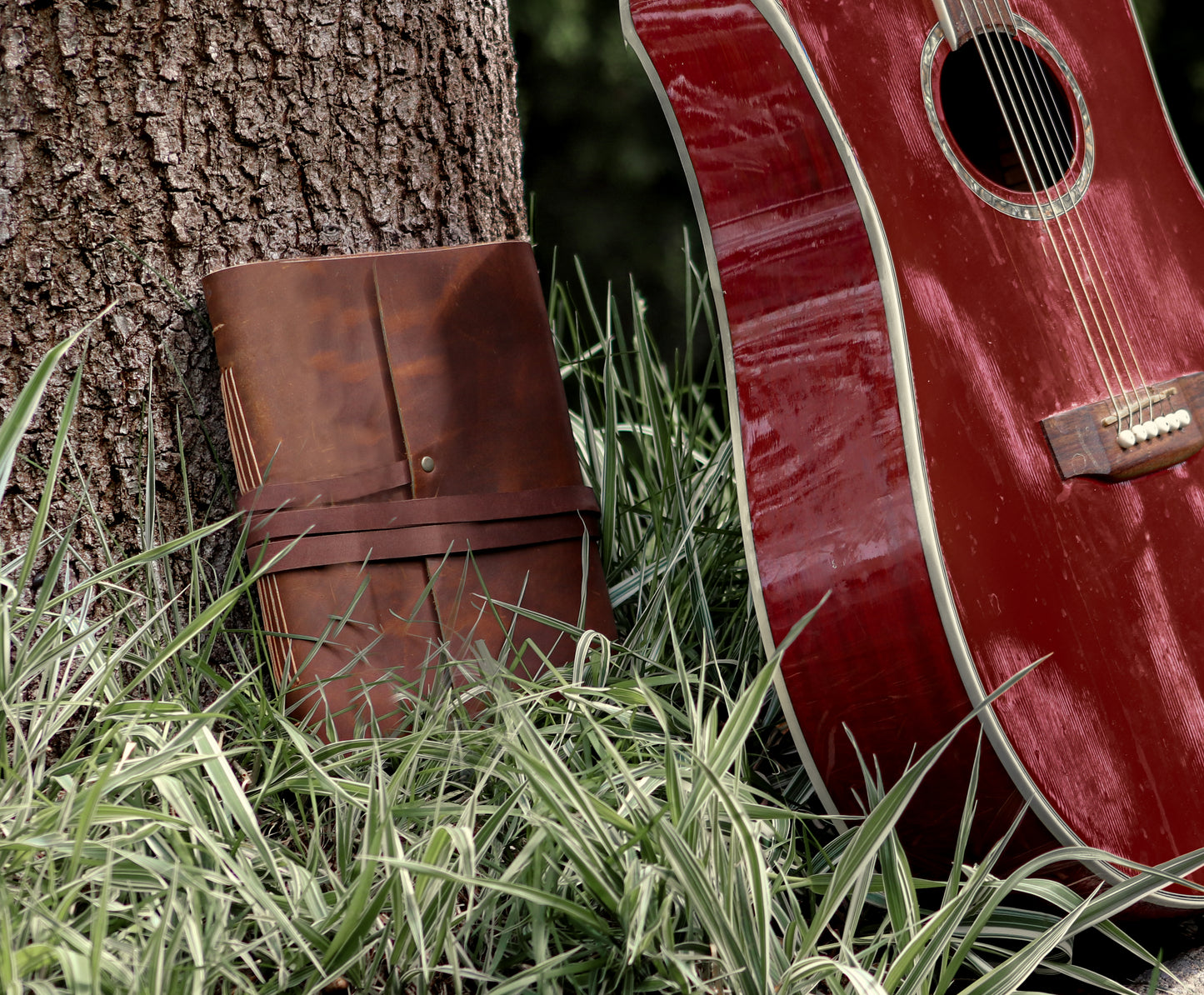 Leather Music Journal, Rustic Songwriting Book, Personalized Gift for Musicians, Songwriters and Composers, Sewn Bound in Full Grain Leather