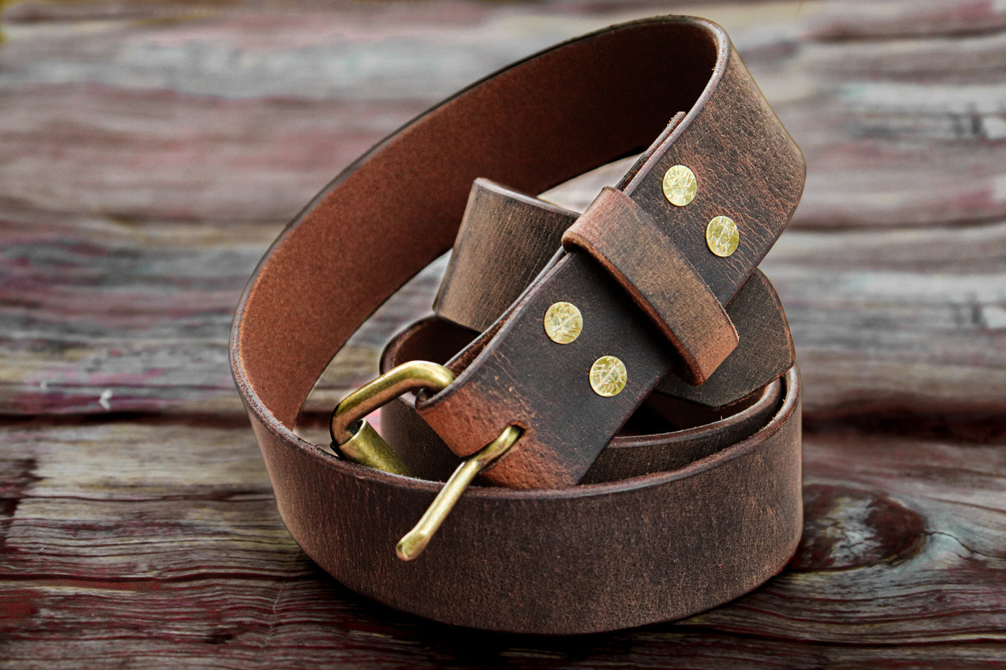 Brown leather belt