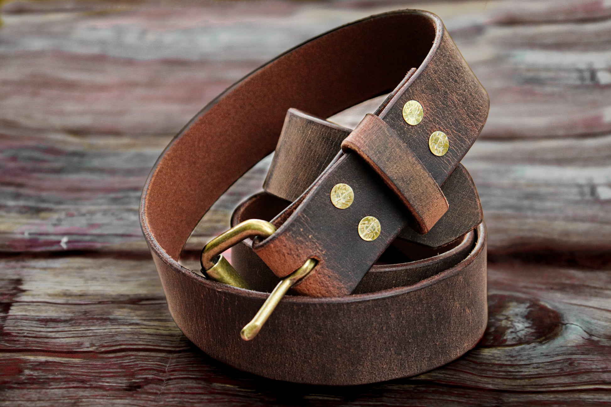 Brown leather belt