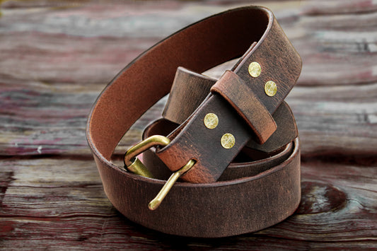 Brown leather belt