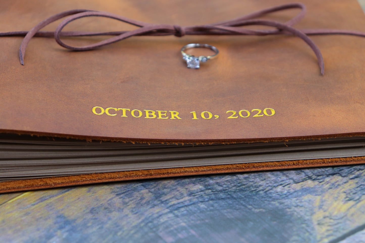 Personalized Wedding and Event Guest Book, Full Grain Leather Bound Journal, Rustic Wedding Keepsake Gift, Premium Photo Scrapbook Guest Log