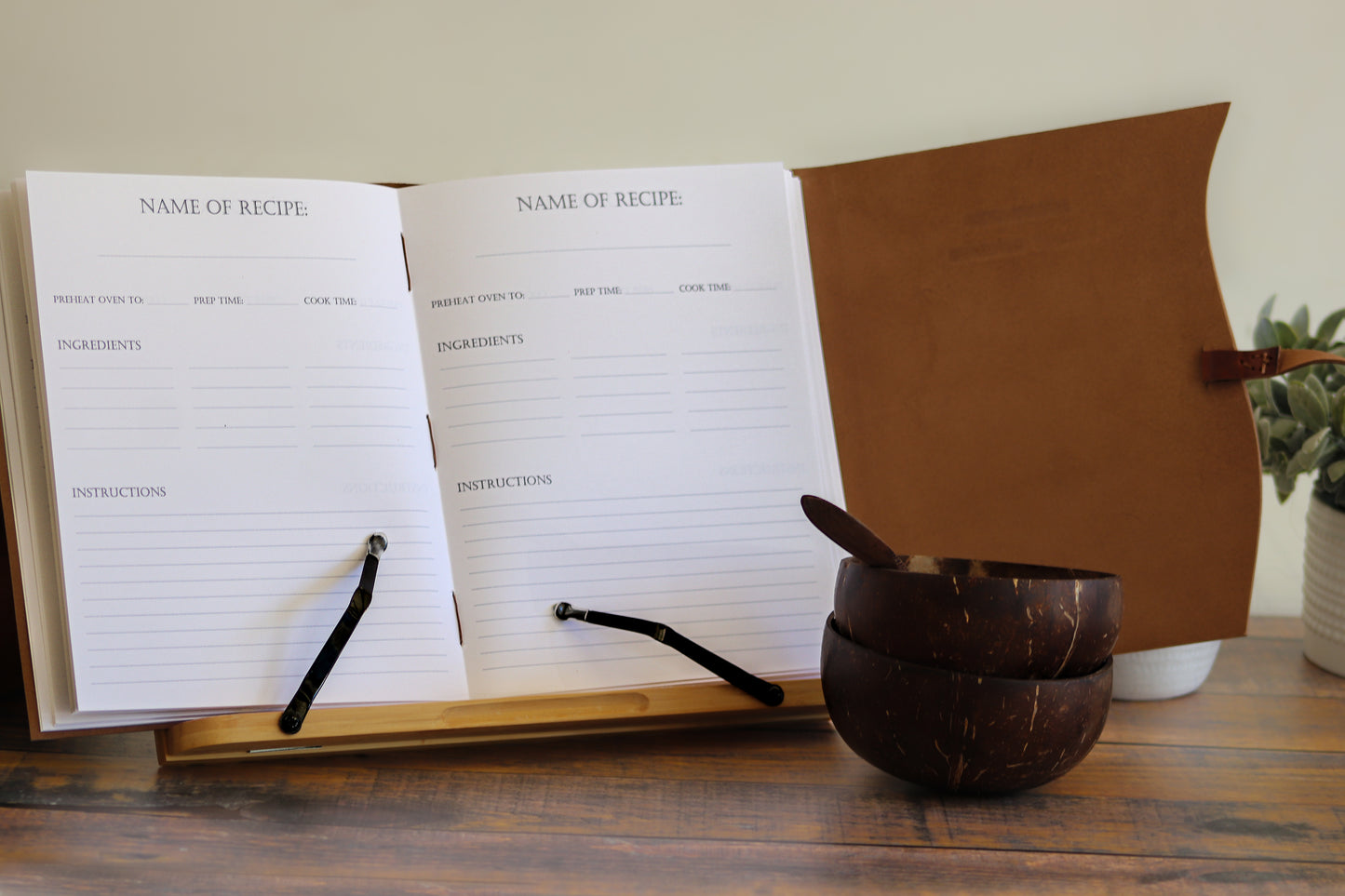 Personalized Leather Family Heirloom Recipe Journal, Sewn Bound in Full Grain Leather