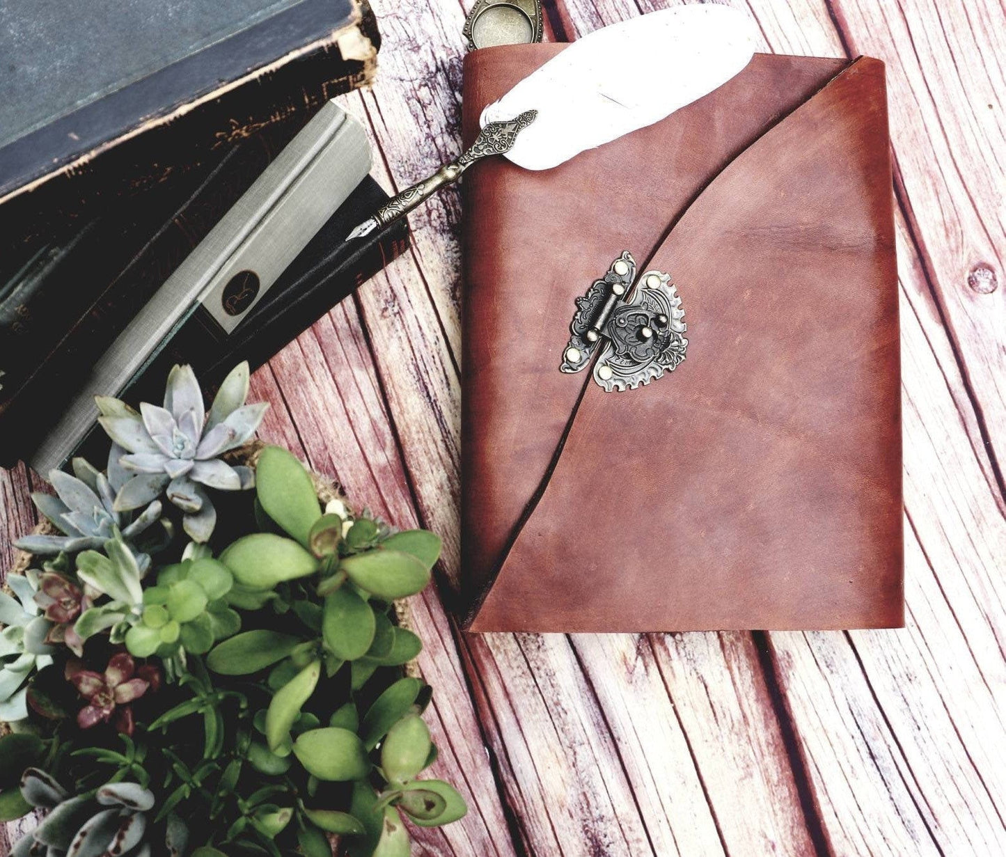 Sewn Vintage Leather Journal, Rustic Personalized Writing Diary, Watercolor Sketchbook, Premium Leather Bound, Mothers Day, Anniversary Gift