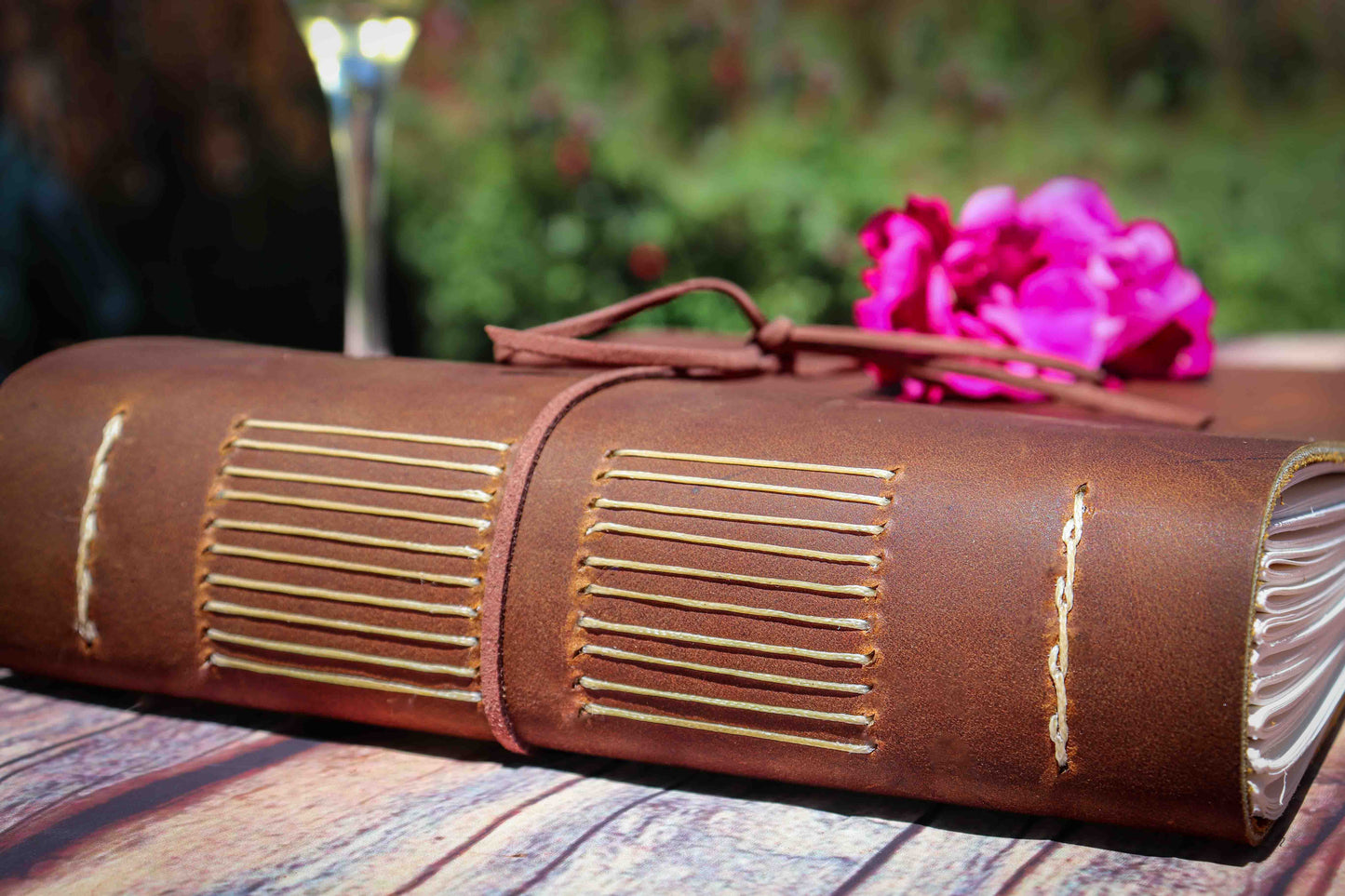 Personalized Wedding and Event Guest Book, Full Grain Leather Bound Journal, Rustic Wedding Keepsake Gift, Premium Photo Scrapbook Guest Log