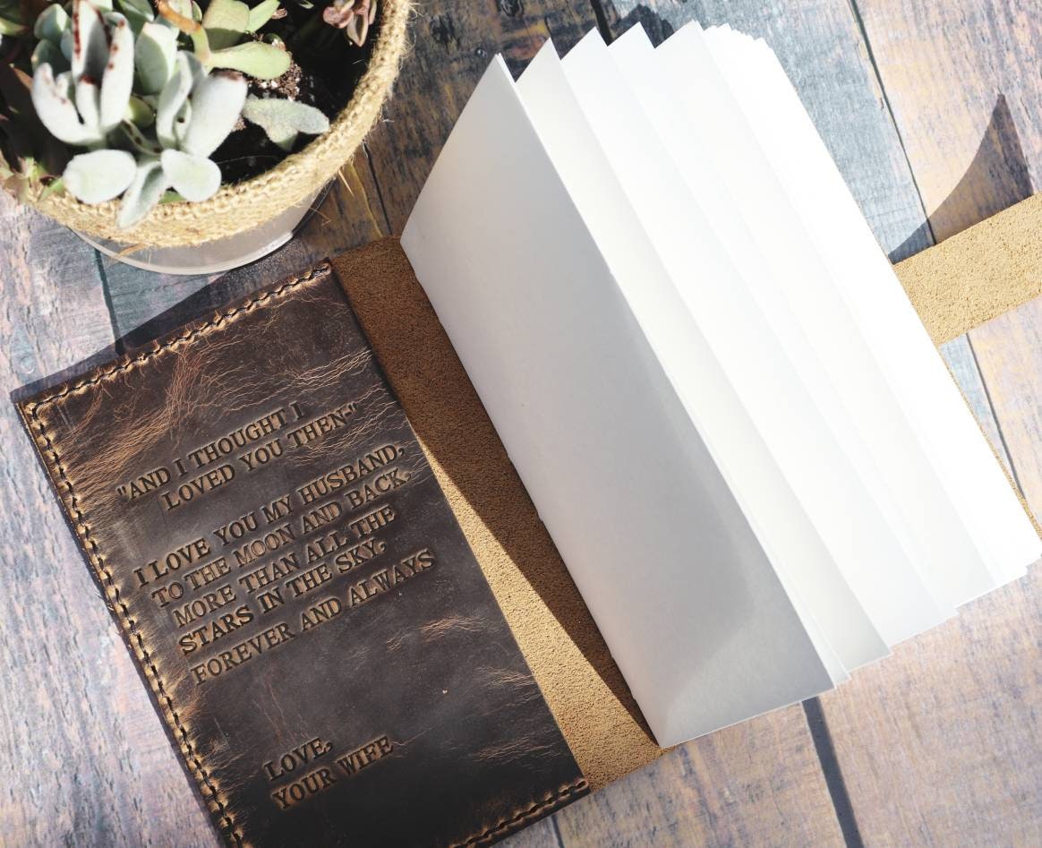 Add This Listing To Your Order For Additional Embossing On Your Journal Cover, Personalization, Engraving, Genuine Full Grain Leather