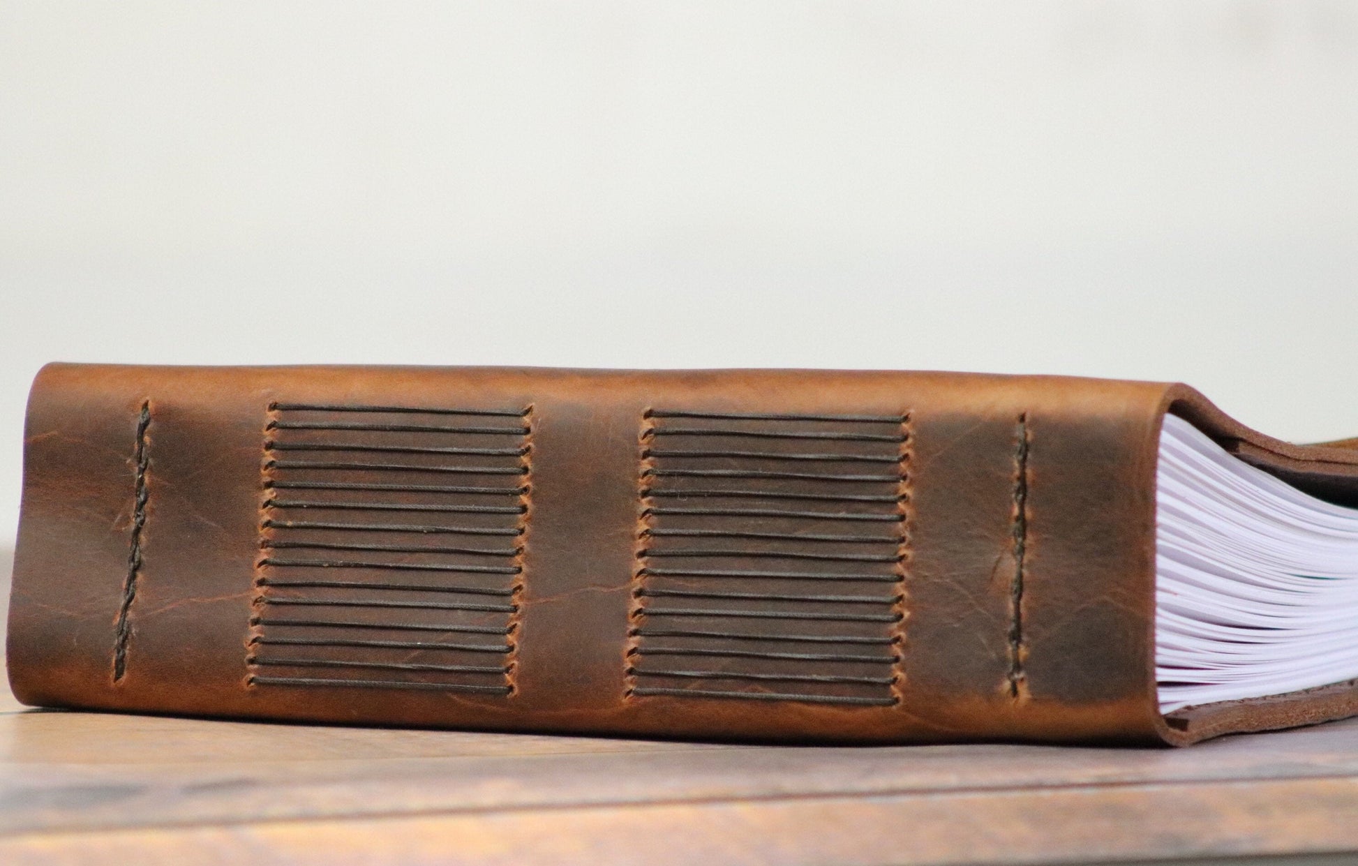 THE MINI MASSIVE - Giant Leather Family Tome, Big Huge Rustic Heirloom Keepsake Book, Sewn in Premium Leather, Personalized Christmas Gift