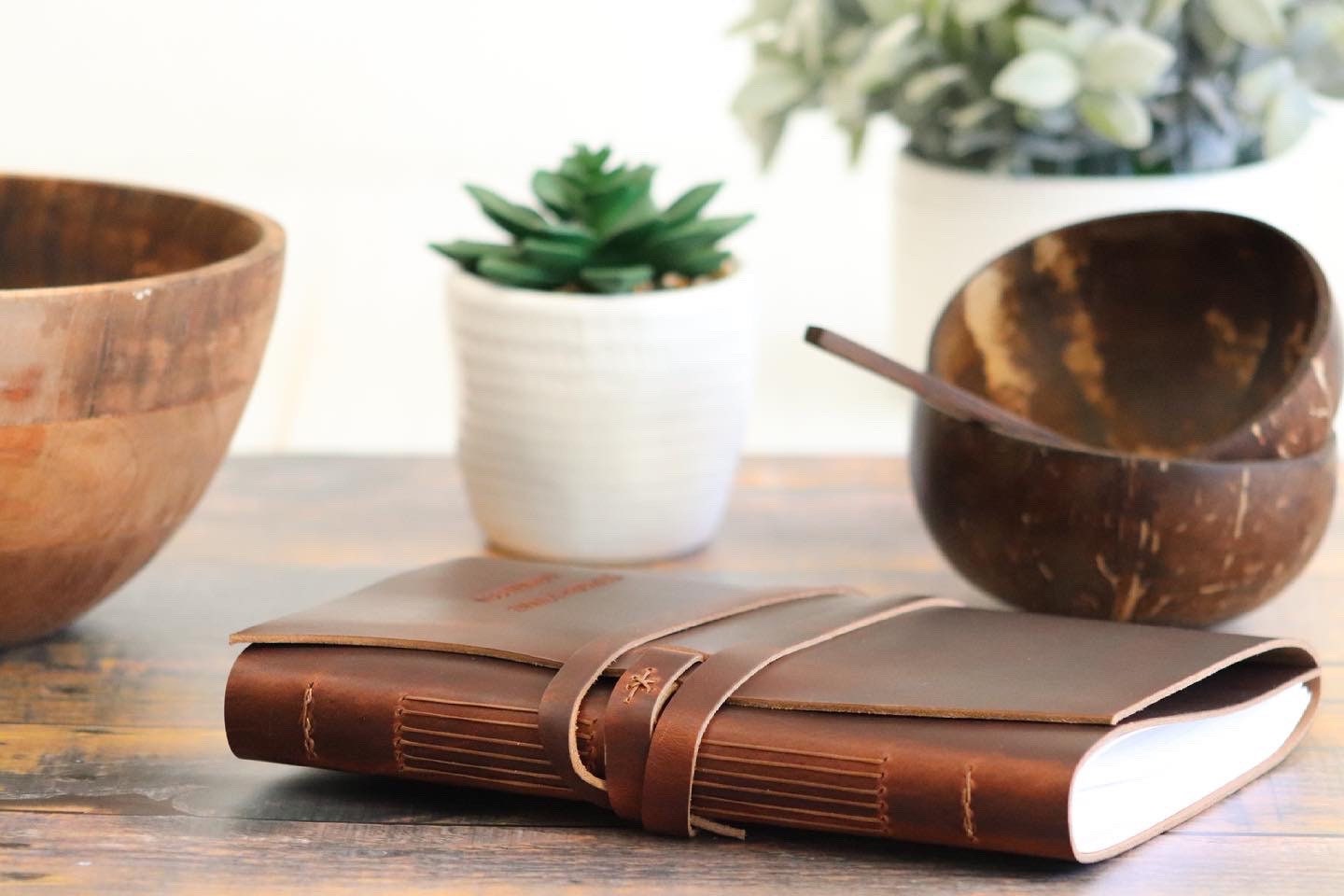 Heirloom Leather Recipe Journal, Family Cookbook, Sewn Bound Full Grain Leather, Personalized Gift for Chefs, Cooks, Bakers, Mom, or Grandma