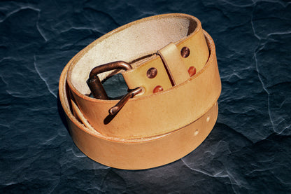 Men's Full Grain Vegetable Tanned Rugged Leather Belt