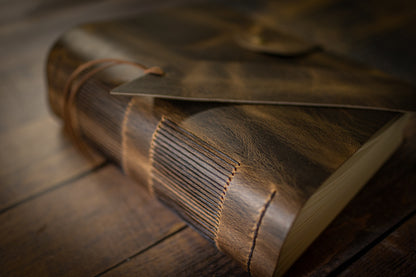 THE TOME - Giant Leather Family Tome, Rustic Heirloom Keepsake Book, Blank or Lined