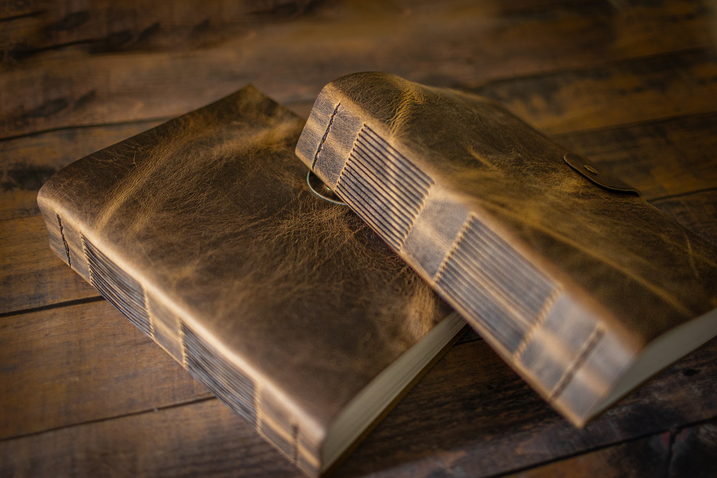 THE HALF TOME - Giant Leather Family Tome, Big Huge Rustic Heirloom Keepsake Book, Sewn in Premium Leather