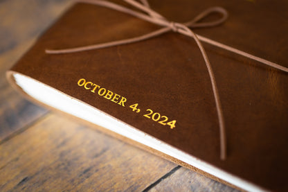 Personalized Wedding and Event Guest Book, Bound in Full Grain Leather