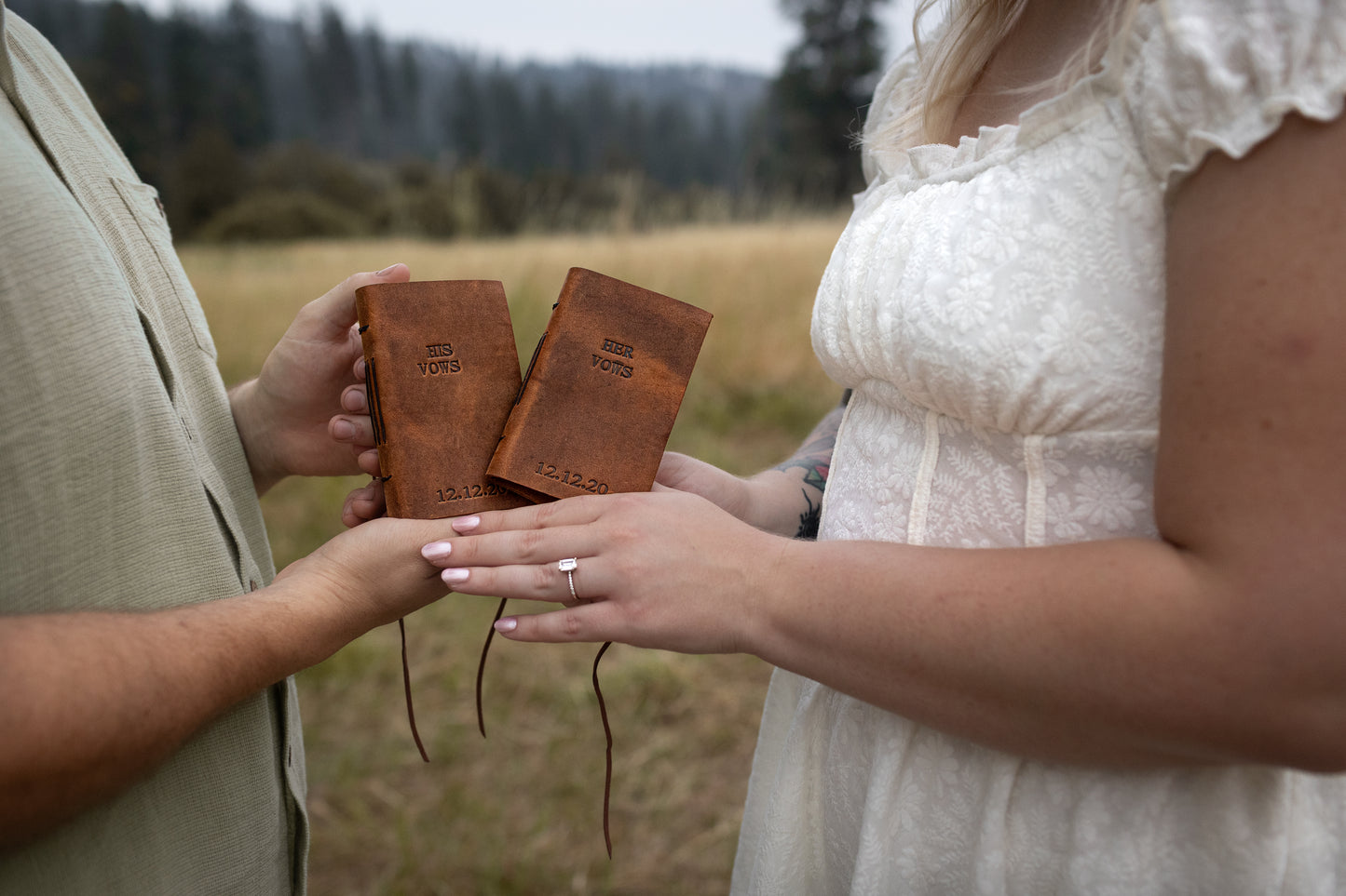 Personalized Wedding Vows Books, Leather Vows Journals for Bride and Groom, Bound in Full Grain Premium Leather, Rustic Wedding Gift