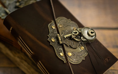 Lock + Key Diary - Sewn Bound Leather Journal