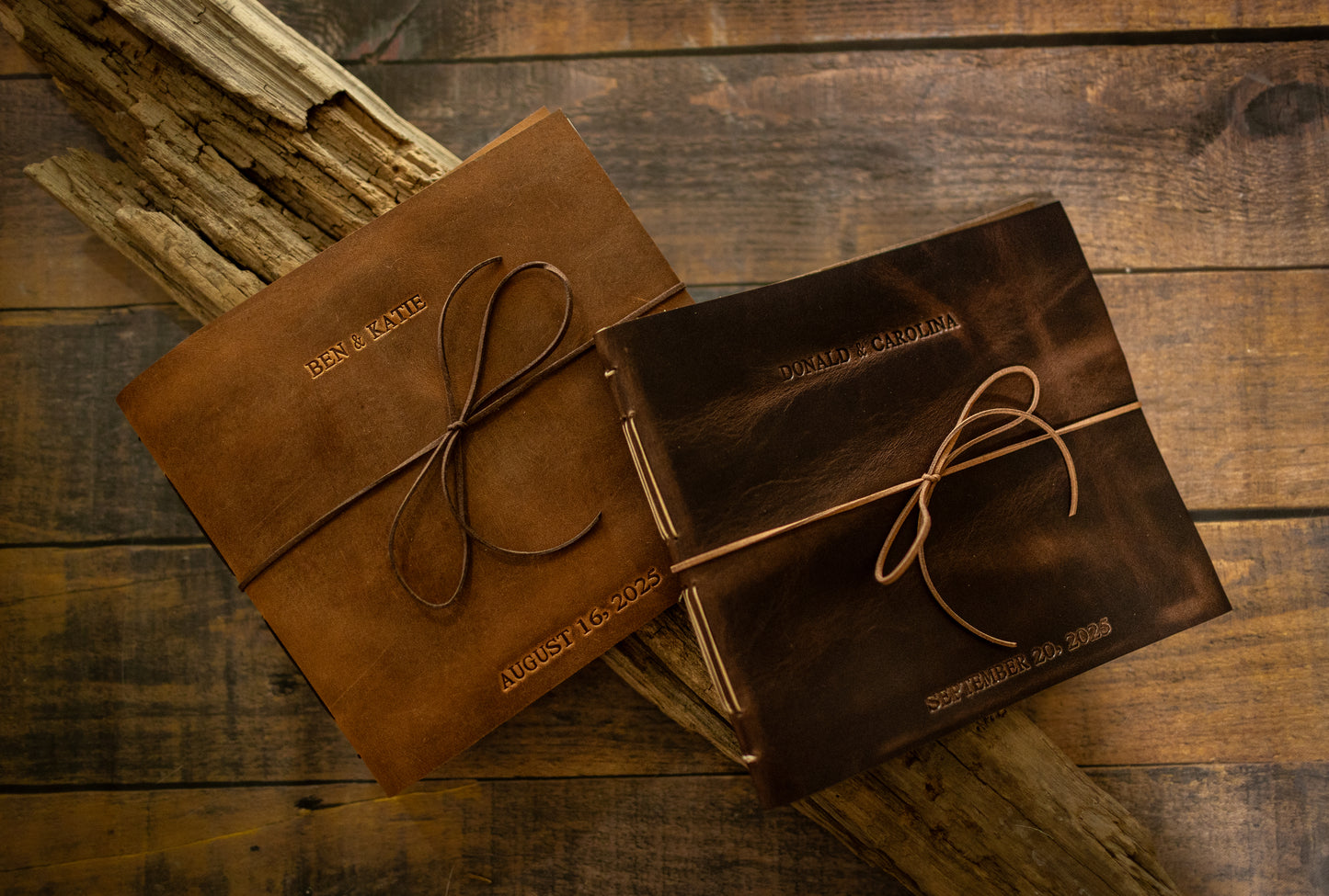 Personalized Wedding and Event Guest Book, Full Grain Leather Bound Journal, Rustic Wedding Keepsake Gift, Premium Photo Scrapbook Guest Log