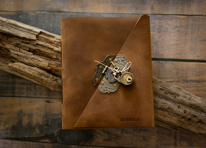 Lock + Key Diary - Sewn Bound Leather Journal
