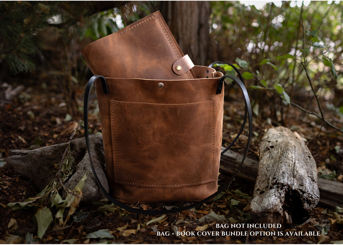 Custom Leather Bible Cover, Premium Full Grain Leather Book Cover and Bible Protector | Option to Bundle w/ Leather Book Bag