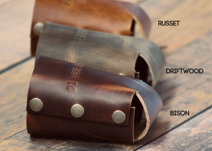 Rugged American Flag Leather Drink Sleeve