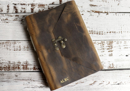 Vintage Clasp 1 Sewn Bound Leather Journal