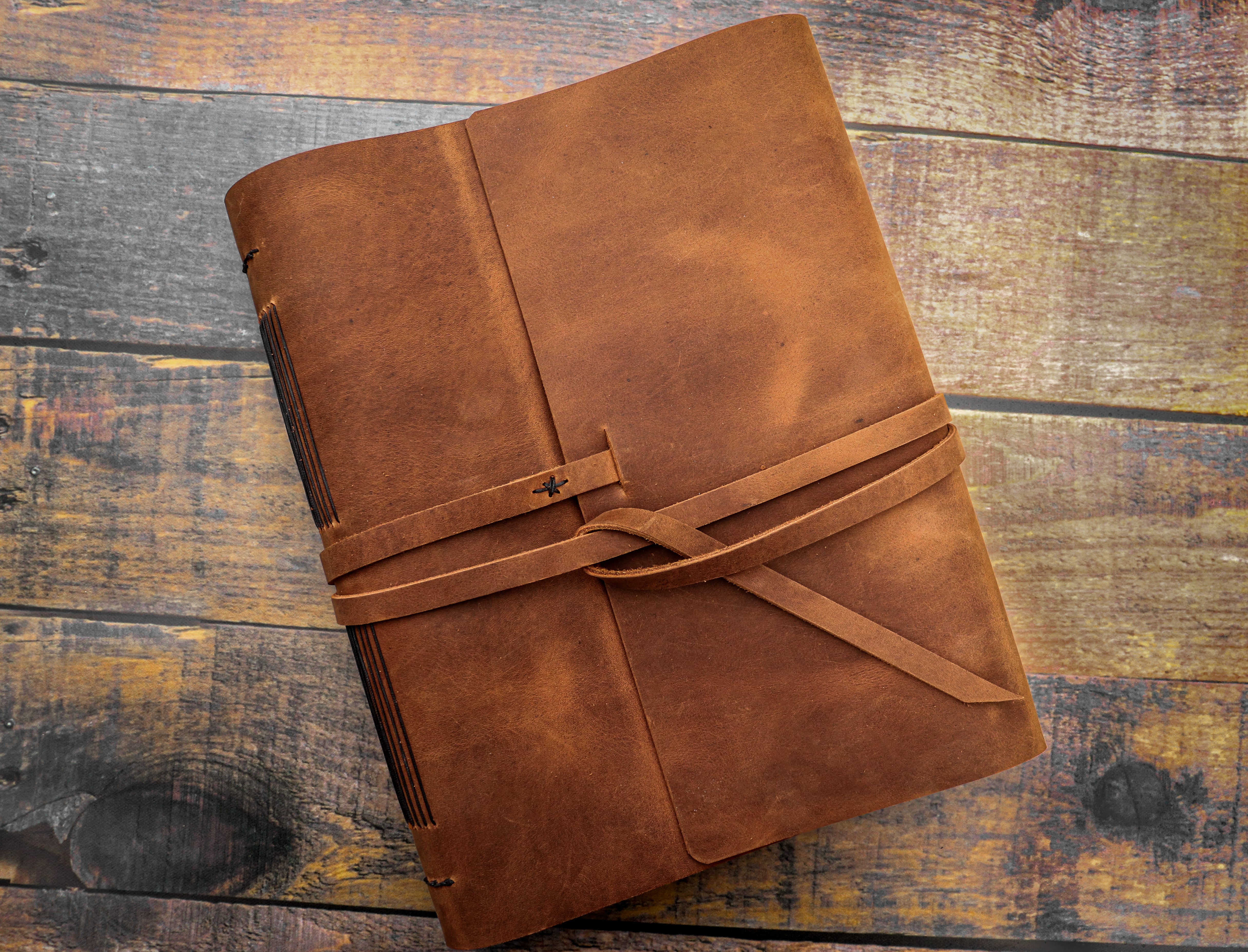 The Swiss Sewn Bound 100% Cotton Leather Journal – Hank Belle Rustic