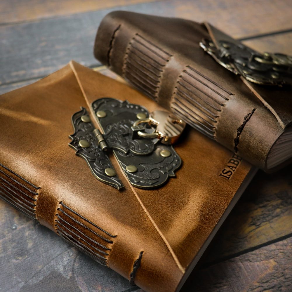 Lock + Key Leather Diary Journal