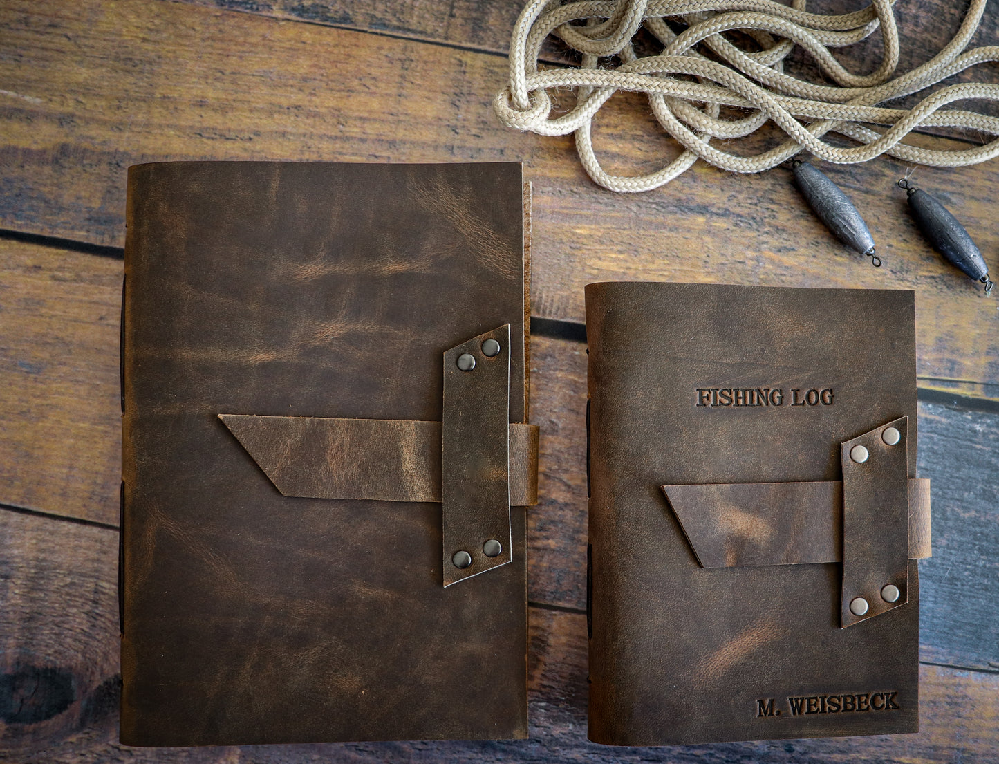 Leather Fishing Log Journal