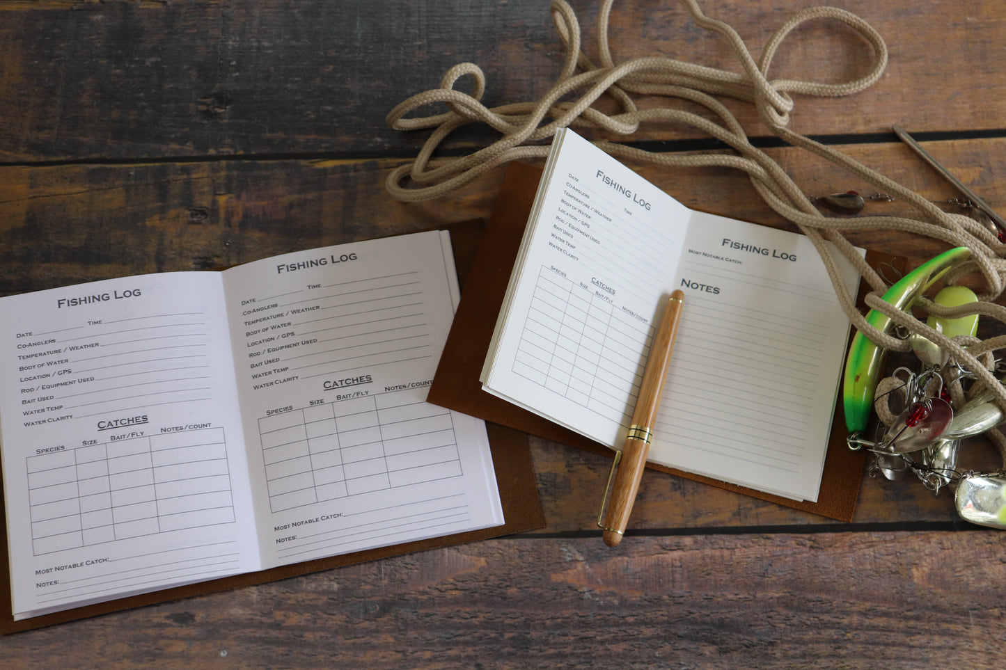 Leather Fishing Log Journal