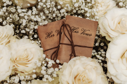 Personalized Wedding Vows Books, Leather Vows Journals for Bride and Groom, Bound in Full Grain Premium Leather, Rustic Wedding Gift