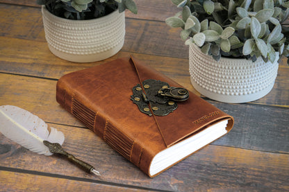 Lock + Key Diary - Sewn Bound Leather Journal