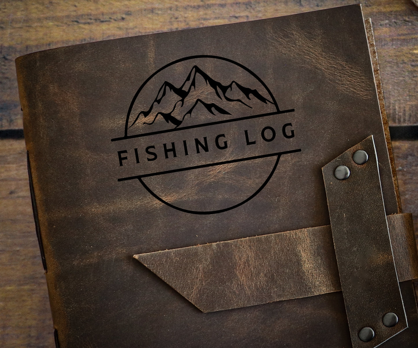 Engraved Leather Fishing Log Journal
