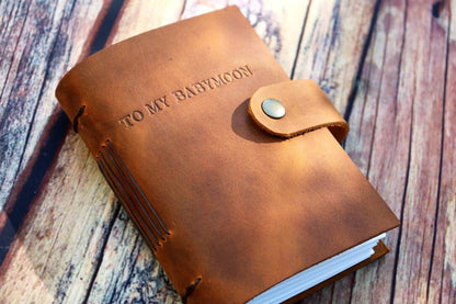 Sewn Bound Personalized Leather Journal, Rustic Notebook, Diary, Sketchbook, Watercolor Book, Premium Leather Bound + Fully Customizable