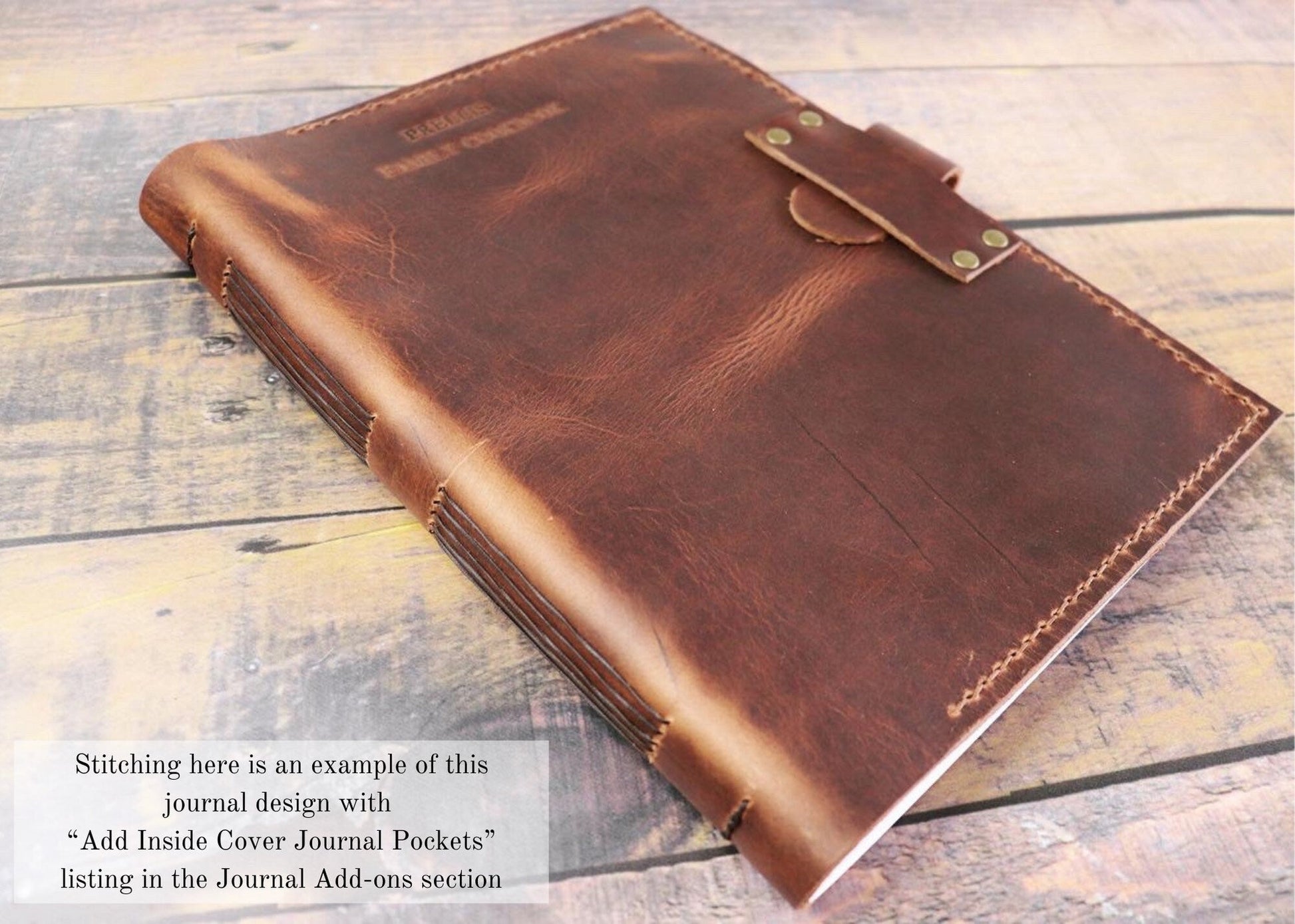 Sewn Bound Personalized Leather Journal, Rustic Notebook, Diary, Sketchbook, Watercolor Book, Premium Leather Bound + Fully Customizable