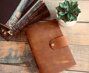 Sewn Bound Personalized Leather Journal, Rustic Notebook, Diary, Sketchbook, Watercolor Book, Premium Leather Bound + Fully Customizable