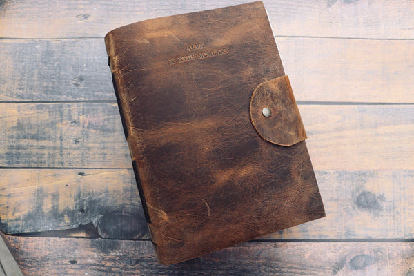 Sewn Bound Personalized Leather Journal, Rustic Notebook, Diary, Sketchbook, Watercolor Book, Premium Leather Bound + Fully Customizable