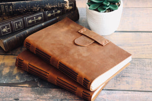 Refillable Leather Bound Journal, Rustic Writing Diary, Classic Notebook, Sketch / Watercolor Book, Customizable, Personalized Gift