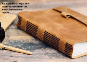 Refillable Leather Bound Journal, Bullet Journal Notebook, Watercolor Sketch Book, Rustic Leather Diary, Customizable + Personalized Gift