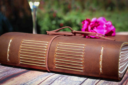 Personalized Wedding and Event Guest Book, Bound in Full Grain Leather