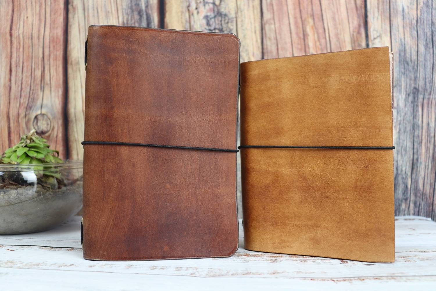 Refillable Leather Journal with Paper Refill Inserts, Fauxdori Midori Travelers Notebooks, Lined, Blank, Watercolor Mixed Media Booklets