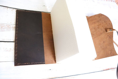 Journal Pockets for Leather Journals, Personalize and Customize Option For All Hank Belle Journals, Hand Sewn, Full Grain Premium Leather