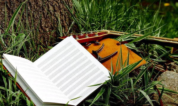 Leather Music Journal, Rustic Songwriting Book, Personalized Gift for Musicians, Songwriters and Composers, Sewn Bound in Full Grain Leather