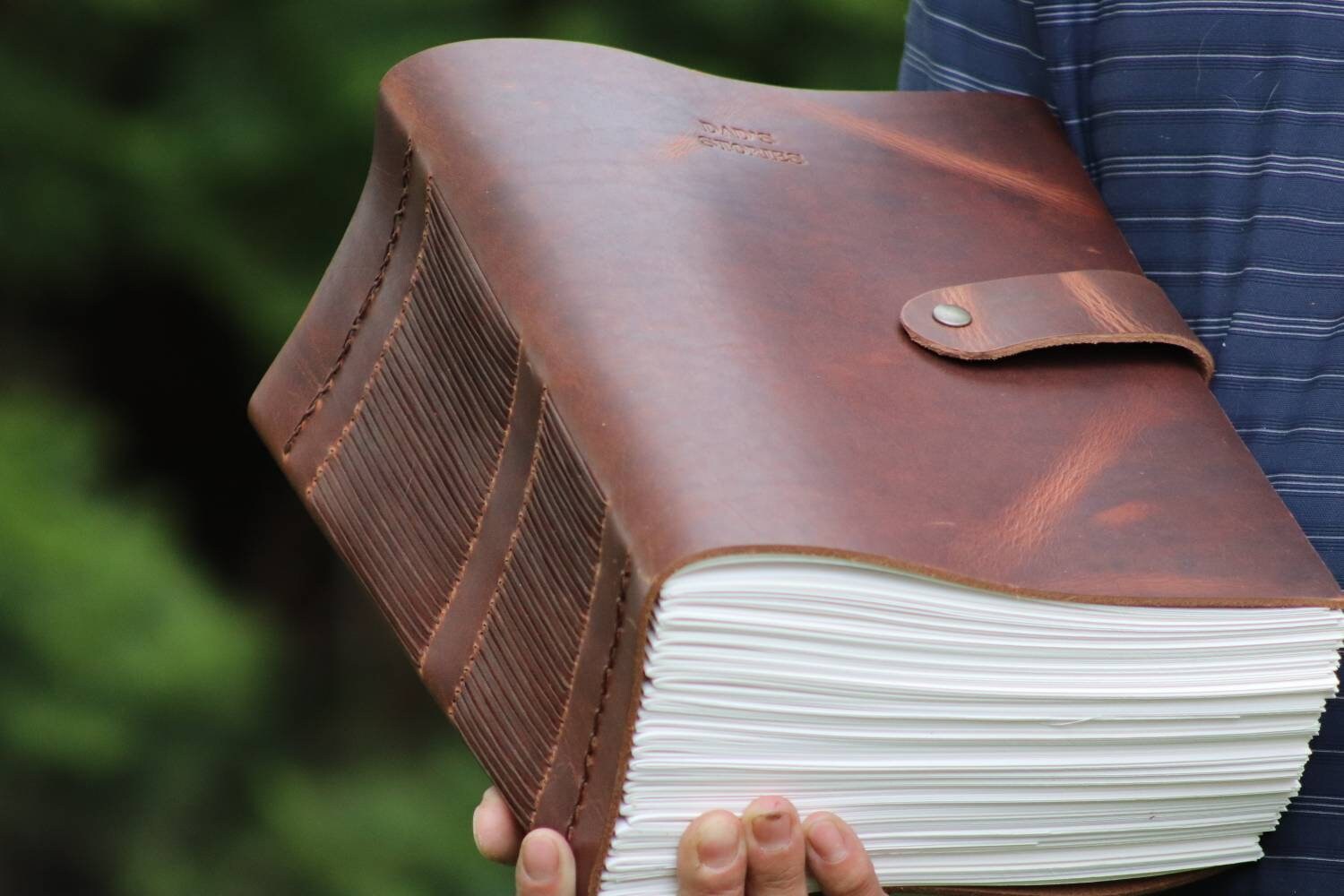 THE MASSIVE - Giant Leather Family Tome, Big Huge Rustic Heirloom Keepsake Book, Large Premium Personalized Memory Journal, Lined, Blank
