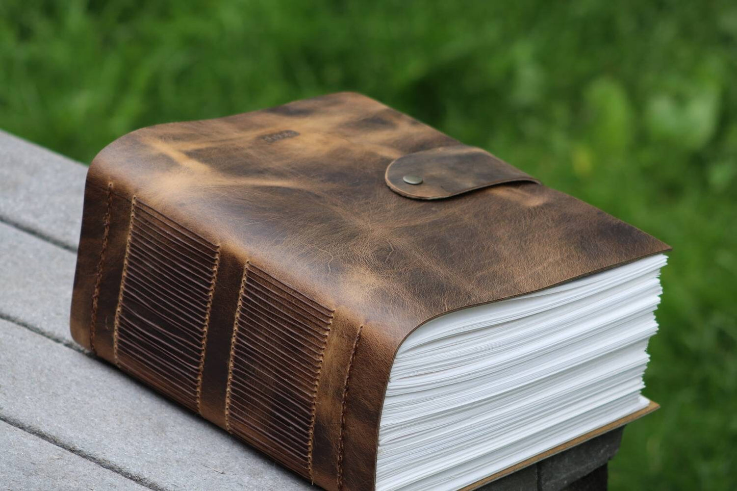 THE MASSIVE - Giant Leather Family Tome, Big Huge Rustic Heirloom Keepsake Book, Large Premium Personalized Memory Journal, Lined, Blank