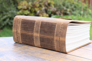 THE MASSIVE - Giant Leather Family Tome, Big Huge Rustic Heirloom Keepsake Book, Large Premium Personalized Memory Journal, Lined, Blank