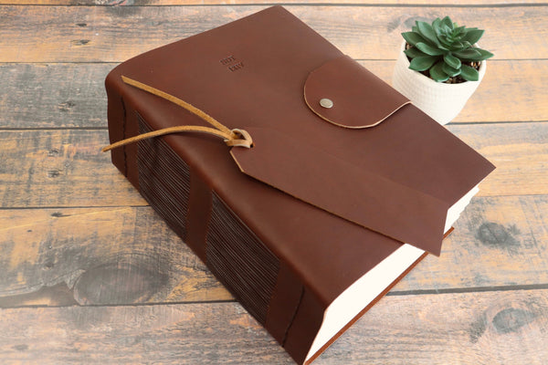THE MASSIVE - Giant Leather Family Tome, Big Huge Rustic Heirloom Keepsake Book, Large Premium Personalized Memory Journal, Lined, Blank
