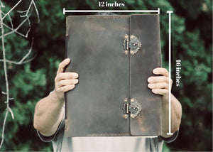 THE MEGA - Giant Leather Family Mega Tome, Huge Rustic Antique Heirloom Keepsake Book, Large Personalized Grimoire, Big Book of Shadows